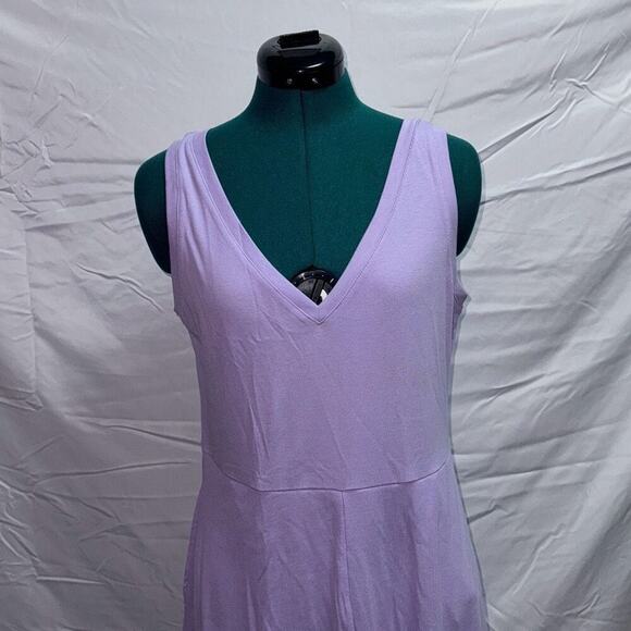 A New Day Lilac Purple Ribbed Summer Midi Dress | Sz L - Picture 3 of 7